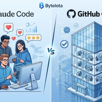 Split-screen comparison showing developer satisfaction vs enterprise adoption