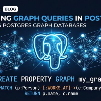 PostgreSQL 19 beta featuring SQL/PGQ graph queries, ON CONFLICT DO SELECT, and REPACK CONCURRENTLY on dark blue background with network graph visualization