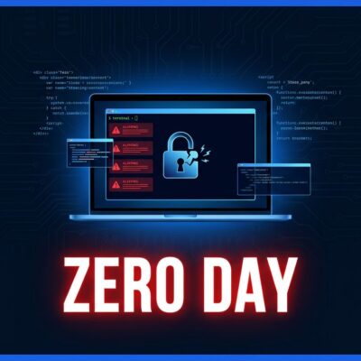 Cracked laptop screen showing terminal alerts representing the Pwn2Own Berlin 2026 zero-day exploits against Cursor IDE, LiteLLM, and OpenAI Codex