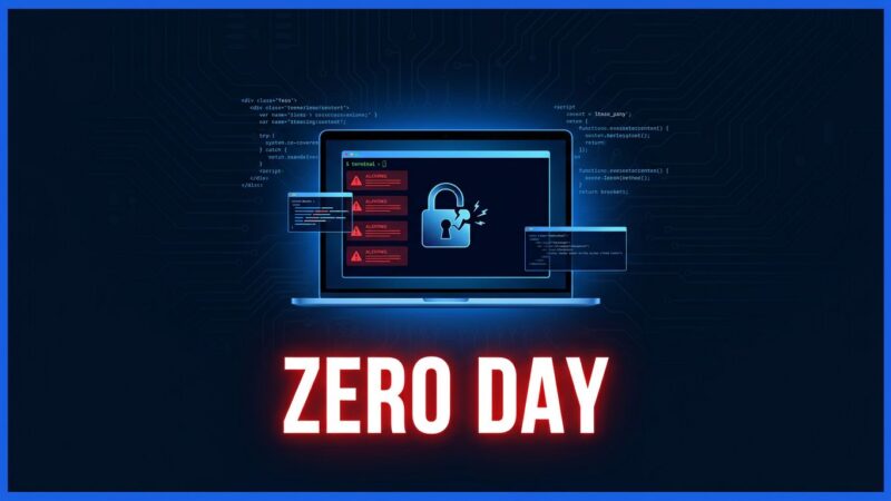 Cracked laptop screen showing terminal alerts representing the Pwn2Own Berlin 2026 zero-day exploits against Cursor IDE, LiteLLM, and OpenAI Codex