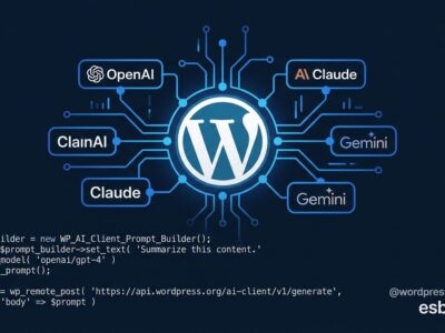 WordPress 7.0 AI Client API connecting plugin developers to OpenAI, Claude, and Gemini providers with esbuild build tool