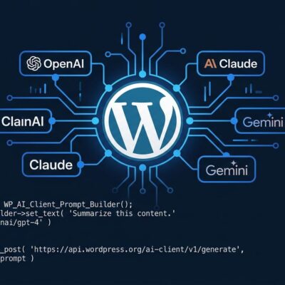 WordPress 7.0 AI Client API connecting plugin developers to OpenAI, Claude, and Gemini providers with esbuild build tool