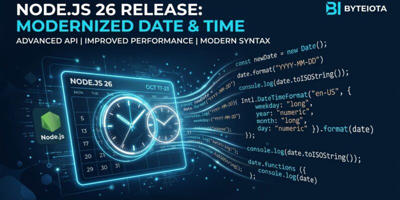 Node.js 26 release — Temporal API JavaScript date handling