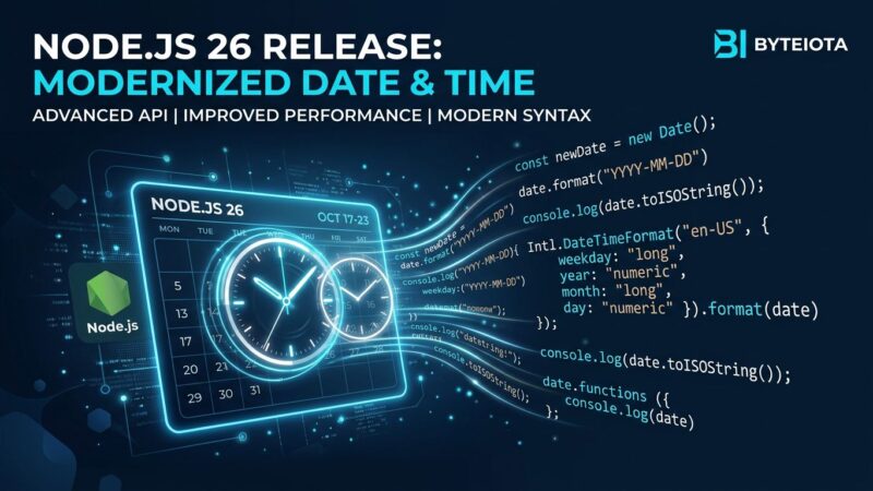 Node.js 26 release — Temporal API JavaScript date handling