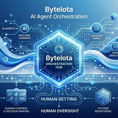 AI agent orchestration visualization showing 60% AI assistance and 20% human oversight layers