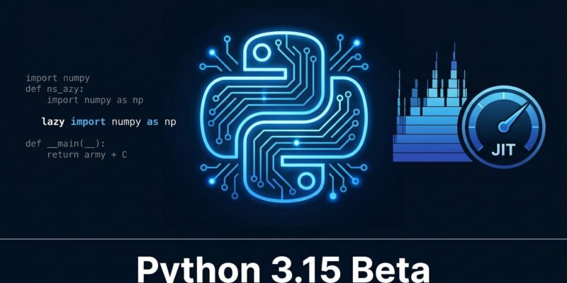 Python 3.15 beta 1 release featuring lazy imports, improved JIT compiler, and Tachyon sampling profiler