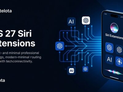 iOS 27 Siri Extensions showing third-party AI providers connecting to Siri routing architecture