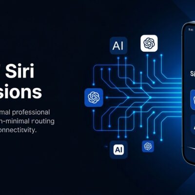 iOS 27 Siri Extensions showing third-party AI providers connecting to Siri routing architecture