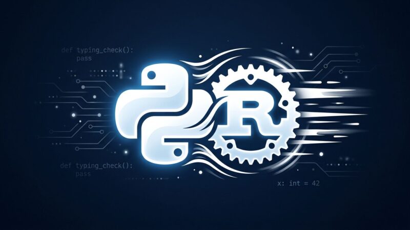 Astral ty and Meta Pyrefly Rust-powered Python type checkers comparison diagram with Python logo and speed performance indicators