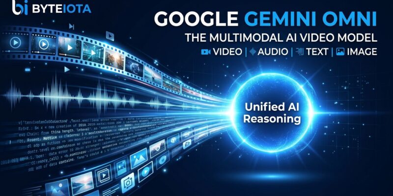 Google Gemini Omni multimodal AI video model — multiple modalities converging into unified AI reasoning, ByteIota tech blog