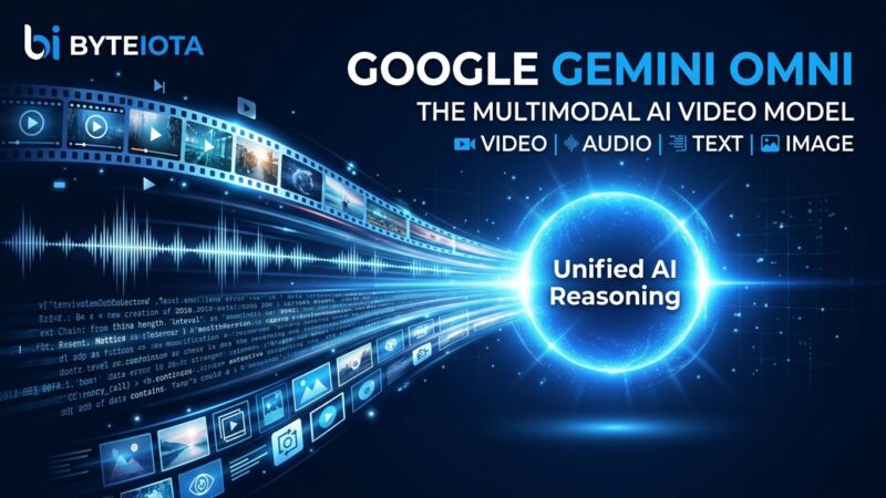 Google Gemini Omni multimodal AI video model — multiple modalities converging into unified AI reasoning, ByteIota tech blog