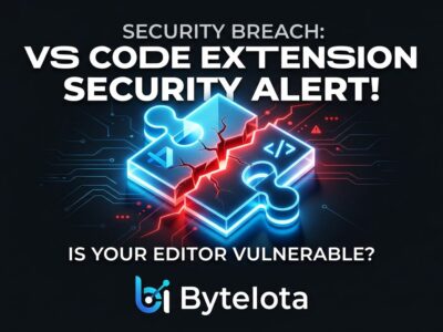 A VS Code extension icon with a crack revealing a red threat indicator, representing the GitHub breach via poisoned Nx Console extension
