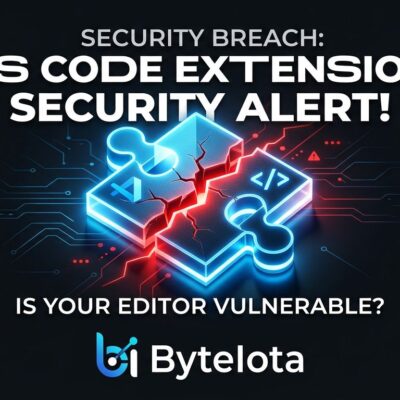 A VS Code extension icon with a crack revealing a red threat indicator, representing the GitHub breach via poisoned Nx Console extension
