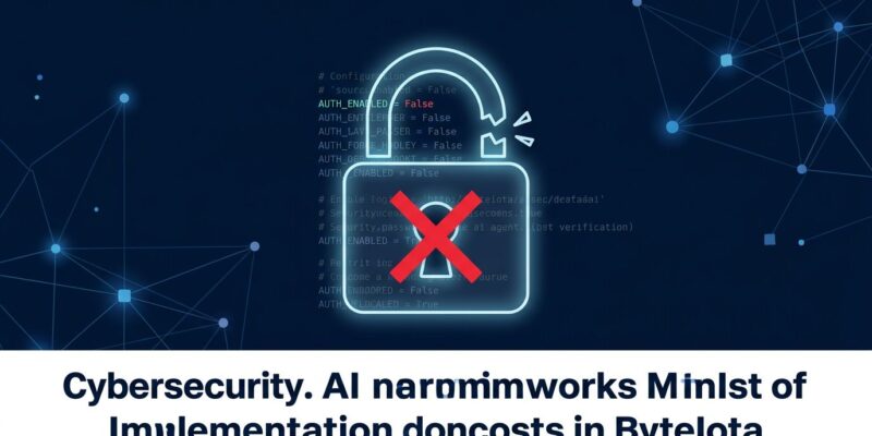 PraisonAI CVE-2026-44338 auth disabled by default vulnerability - padlock with broken chain over code