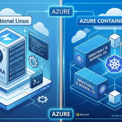 Microsoft Azure Linux 4.0 preview and Azure Container Linux GA split strategy diagram