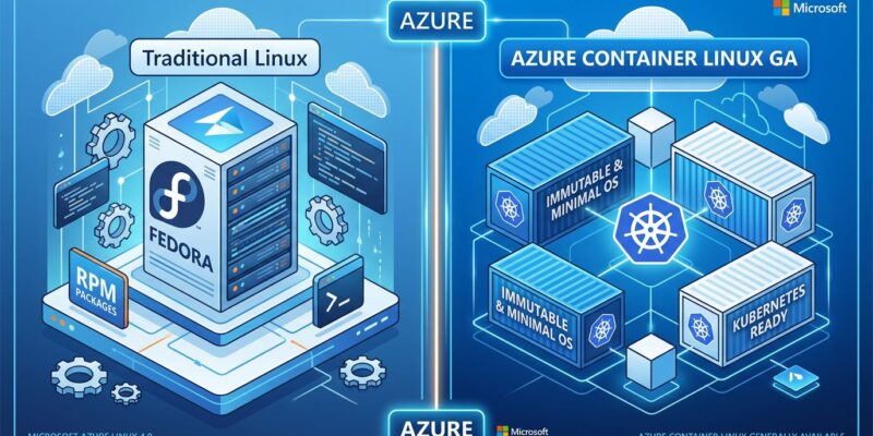 Microsoft Azure Linux 4.0 preview and Azure Container Linux GA split strategy diagram