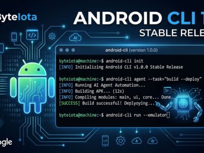 Android CLI 1.0 stable release - terminal interface with Android robot and code snippets for AI agent development
