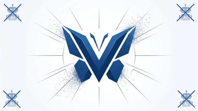 Vivaldi 8.0 browser logo with AI rejection symbols - anti-AI browser 2026