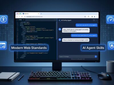 Chrome Modern Web Guidance installation showing AI coding agent with web platform skills applied