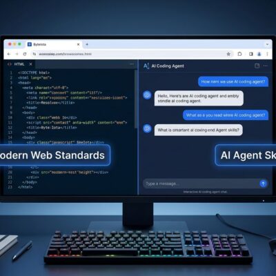 Chrome Modern Web Guidance installation showing AI coding agent with web platform skills applied