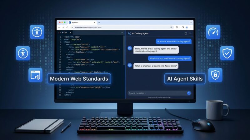 Chrome Modern Web Guidance installation showing AI coding agent with web platform skills applied
