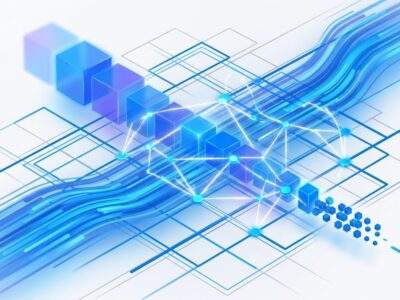 Valkey 9.1 database performance visualization with blue data streams and network nodes