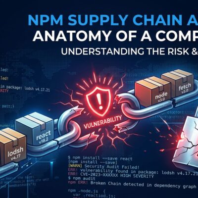 node-ipc npm supply chain attack - broken chain with warning symbol