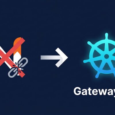 Diagram showing migration path from deprecated kubernetes/ingress-nginx to Kubernetes Gateway API v1.5
