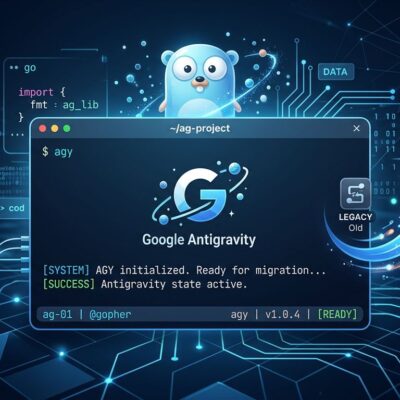 Terminal window showing agy command for Google Antigravity CLI migration from Gemini CLI