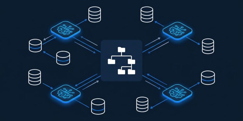 Amazon Bedrock AgentCore Runtime with persistent S3 and EFS filesystem support for AI agents - connected agent nodes with storage cylinders visualization