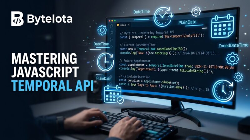 JavaScript Temporal API migration guide showing code examples replacing Date object