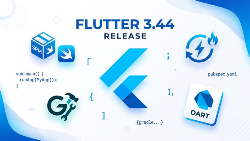Flutter 3.44 release featuring agentic hot reload via Dart MCP server and Swift Package Manager as the new default for iOS and macOS