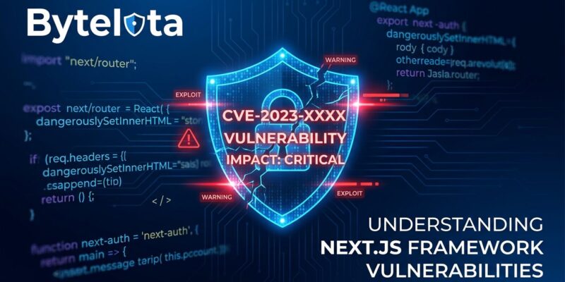 Shield with cracks showing Next.js security vulnerabilities CVE-2026-44578 SSRF and middleware bypass patched in versions 15.5.18 and 16.2.6