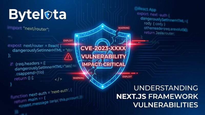 Shield with cracks showing Next.js security vulnerabilities CVE-2026-44578 SSRF and middleware bypass patched in versions 15.5.18 and 16.2.6