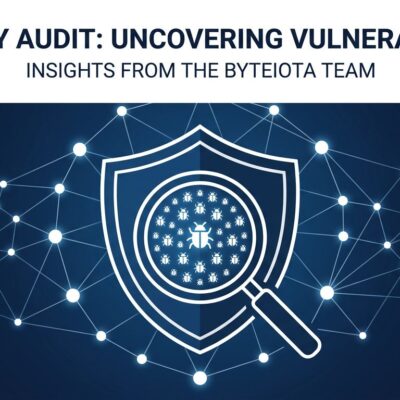 A shield with magnifying glass revealing thousands of bugs representing Anthropic Project Glasswing AI vulnerability scanning finding 10000 security flaws