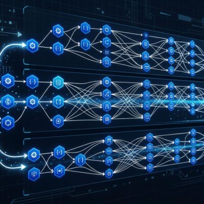 Kiro 0.12 dependency graph visualization showing parallel task execution waves in blue and white colors
