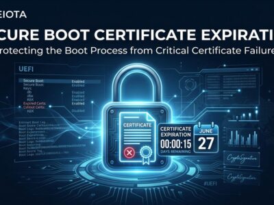 Secure Boot certificate expiration June 2026 - padlock with UEFI interface and countdown