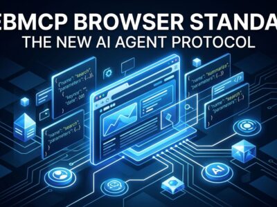 WebMCP browser standard diagram showing AI agent tool declarations