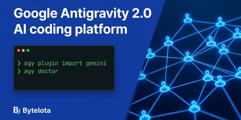Google Antigravity 2.0 CLI migration guide - terminal commands and parallel AI agents visualization