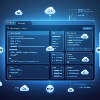 Warp terminal showing agentic development with cloud agents