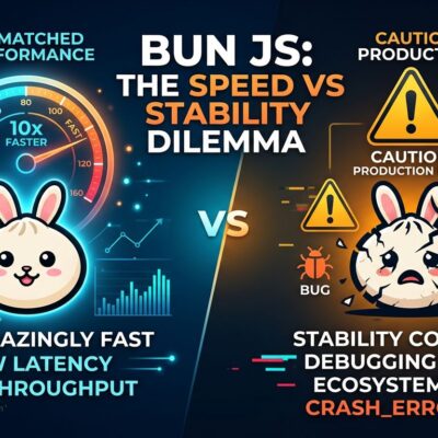 Bun JavaScript runtime performance vs production reality visualization showing speed advantages and critical blockers