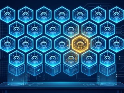 Isolated Docker containers representing per-employee AI agents with NanoClaw security architecture