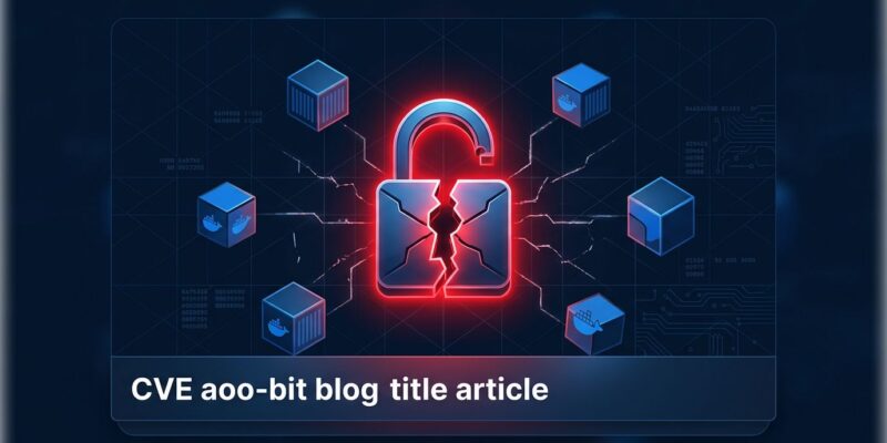Broken padlock with Docker container icons representing the Gitea CVE-2026-27771 private container image exposure vulnerability