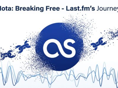 Last.fm logo with particle dispersion symbolizing independence from Paramount corporate ownership