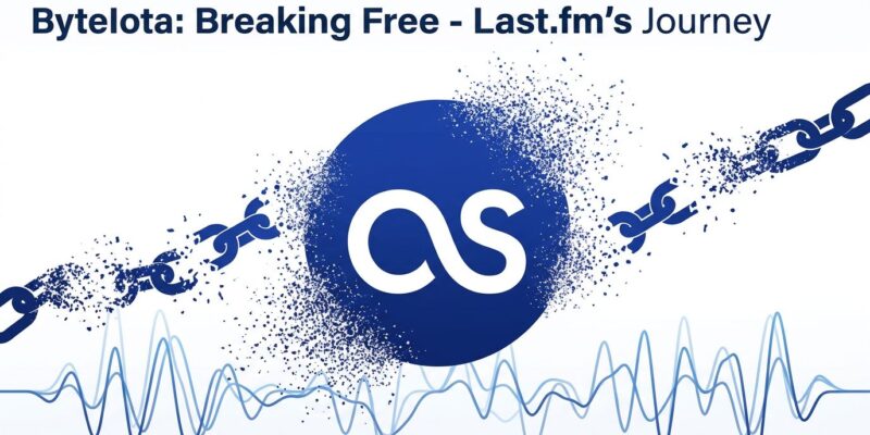 Last.fm logo with particle dispersion symbolizing independence from Paramount corporate ownership