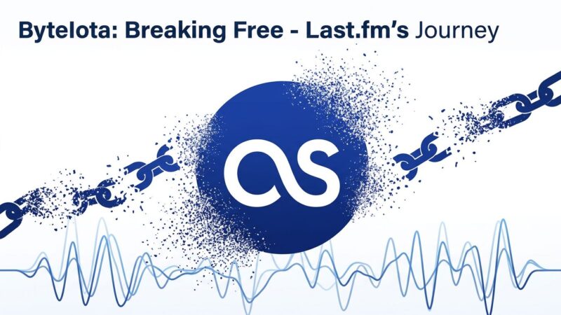 Last.fm logo with particle dispersion symbolizing independence from Paramount corporate ownership
