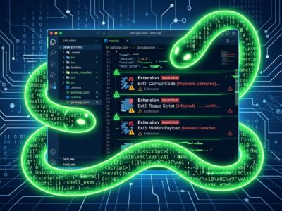 GlassWorm malware worm targeting VS Code extensions and developer tools