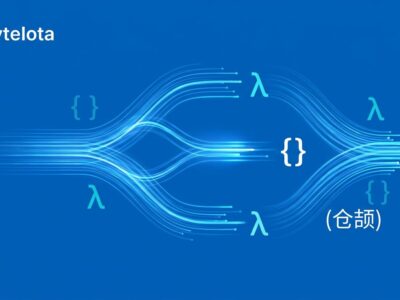 Cangjie programming language effect handlers visualization — blue light streams forking and resuming on dark background