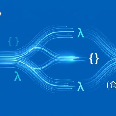 Cangjie programming language effect handlers visualization — blue light streams forking and resuming on dark background