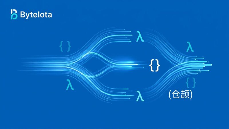 Cangjie programming language effect handlers visualization — blue light streams forking and resuming on dark background